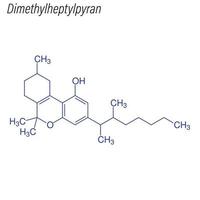 formula scheletrica vettoriale del dimetileptilpirano. farmaco chimico mo