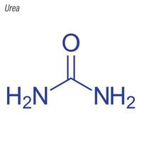 formula scheletrica vettoriale dell'urea. molecola chimica del farmaco.