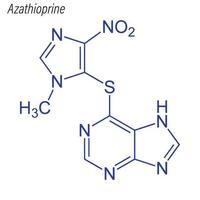 formula scheletrica vettoriale dell'azatioprina. molecola chimica del farmaco.