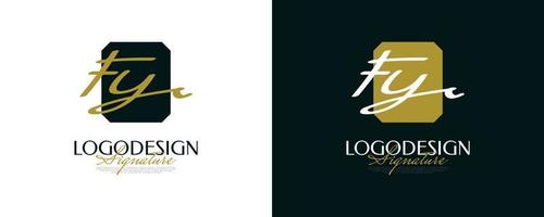 design del logo iniziale f e y in uno stile di scrittura elegante e minimalista. fy logo o simbolo della firma per matrimonio, moda, gioielli, boutique e identità aziendale vettore