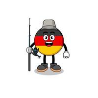 illustrazione della mascotte del pescatore di bandiera della germania vettore