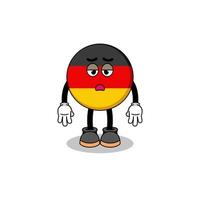 cartone animato bandiera germania con gesto di fatica vettore