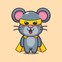 simpatico cartone animato super mouse illustrazione vettoriale