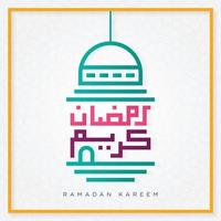 sfondo ramadan kareem con moschea e modello di calligrafia araba per annunci sui social media e modello di banner vettore