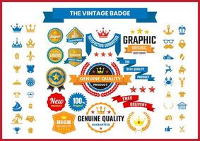 Collezione di badge vintage vettore