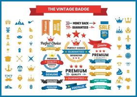 Collezione di badge vintage vettore