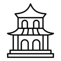 icona della linea della pagoda vettore