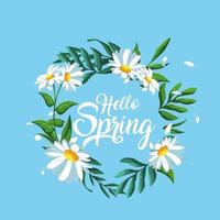 ciao ghirlanda di primavera vettore