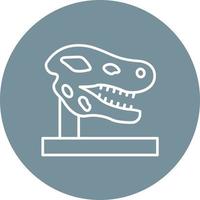 icona di sfondo del cerchio della linea fossile di dinosauro vettore