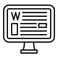 icona della linea di wikipedia vettore