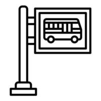 icona della linea della fermata dell'autobus vettore