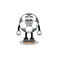 coppia di cartoni animati di pallone da calcio con posa timida vettore