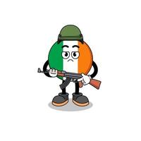 cartone animato del soldato di bandiera dell'irlanda vettore