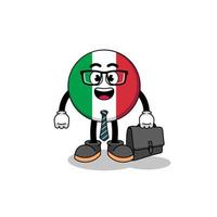 mascotte della bandiera dell'italia come uomo d'affari vettore
