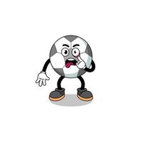 illustrazione del personaggio del pallone da calcio con la lingua fuori vettore