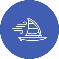 icona della linea di windsurf vettore