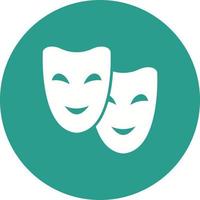 icona dello sfondo del cerchio del glifo delle maschere teatrali