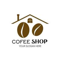 illustrazione dell'icona del negozio di caffè con elementi di design di caffè Beans.vektor, segni di affari, etichette, loghi, identità e altri oggetti di marca vettore
