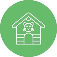 icona di sfondo del cerchio della linea della casa dell'animale domestico vettore