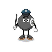 illustrazione del fumetto della polizia della palla da biliardo vettore