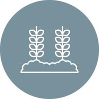 icona di sfondo del cerchio della linea della piantagione di grano vettore