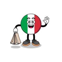 cartone animato dell'italia bandiera shopping vettore