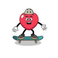 amore mascotte che gioca uno skateboard vettore