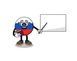 mascotte cartone animato dell'insegnante di bandiera della russia vettore