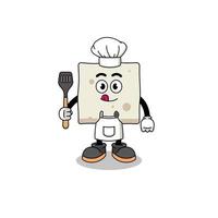 illustrazione della mascotte dello chef del tofu vettore