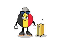 mascotte della bandiera del Belgio che fa le vacanze vettore