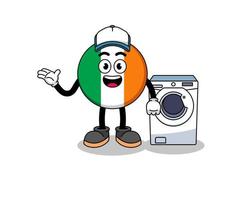 illustrazione della bandiera dell'irlanda come un uomo della lavanderia vettore