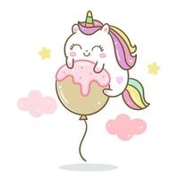 Unicorno e palloncino vettore