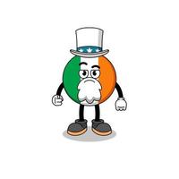 illustrazione del fumetto della bandiera dell'Irlanda con il gesto di ti voglio vettore