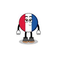 coppia di cartoni animati bandiera francia con posa timida vettore