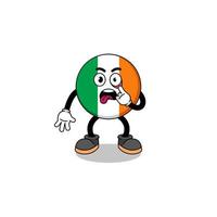 illustrazione del personaggio della bandiera dell'Irlanda con la lingua fuori vettore