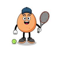 illustrazione dell'uovo come tennista vettore