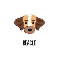 simpatico ritratto di un cane beagle cartone animato vettore