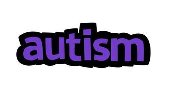 autismo scrittura disegno vettoriale su sfondo bianco