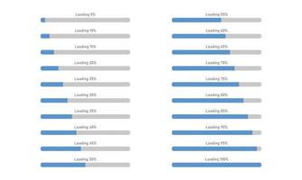 interfaccia della linea percentuale della barra di avanzamento. carica l'elemento web del caricatore di download. illustrazione vettoriale