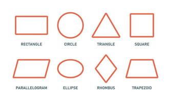 figure geometriche. forme di contorno impostate. Elementi basici. illustrazione vettoriale