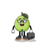 guava mascotte come uomo d'affari vettore