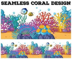 Barriera corallina senza soluzione di continuità sotto l&#39;oceano vettore