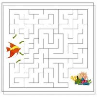 un gioco di labirinti per bambini. aiuta i pesci a nuotare verso il corallo. pescatore di pesci dei cartoni animati.