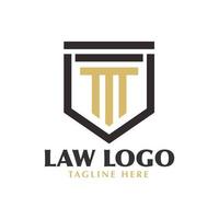 pilastro giustizia avvocato legge logo design concept template vettore