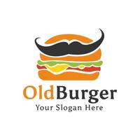 vecchio hamburger cibo bevanda tè torta hamburger zuppa logo design modello ispirazione vettore