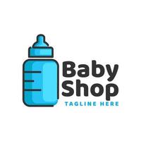 ciuccio blu baby shop linea logo design modello ispirazione vettore