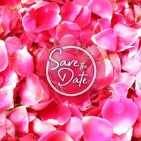 petali di rosa invito a nozze sfondo vettore