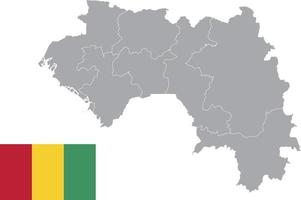 mappa della Guinea. bandiera della Guinea. icona piatta simbolo illustrazione vettoriale