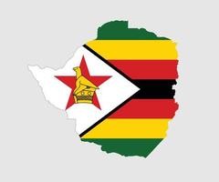 mappa e bandiera dello zimbabwe vettore