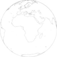 mappa del globo dell'africa contorno vettore